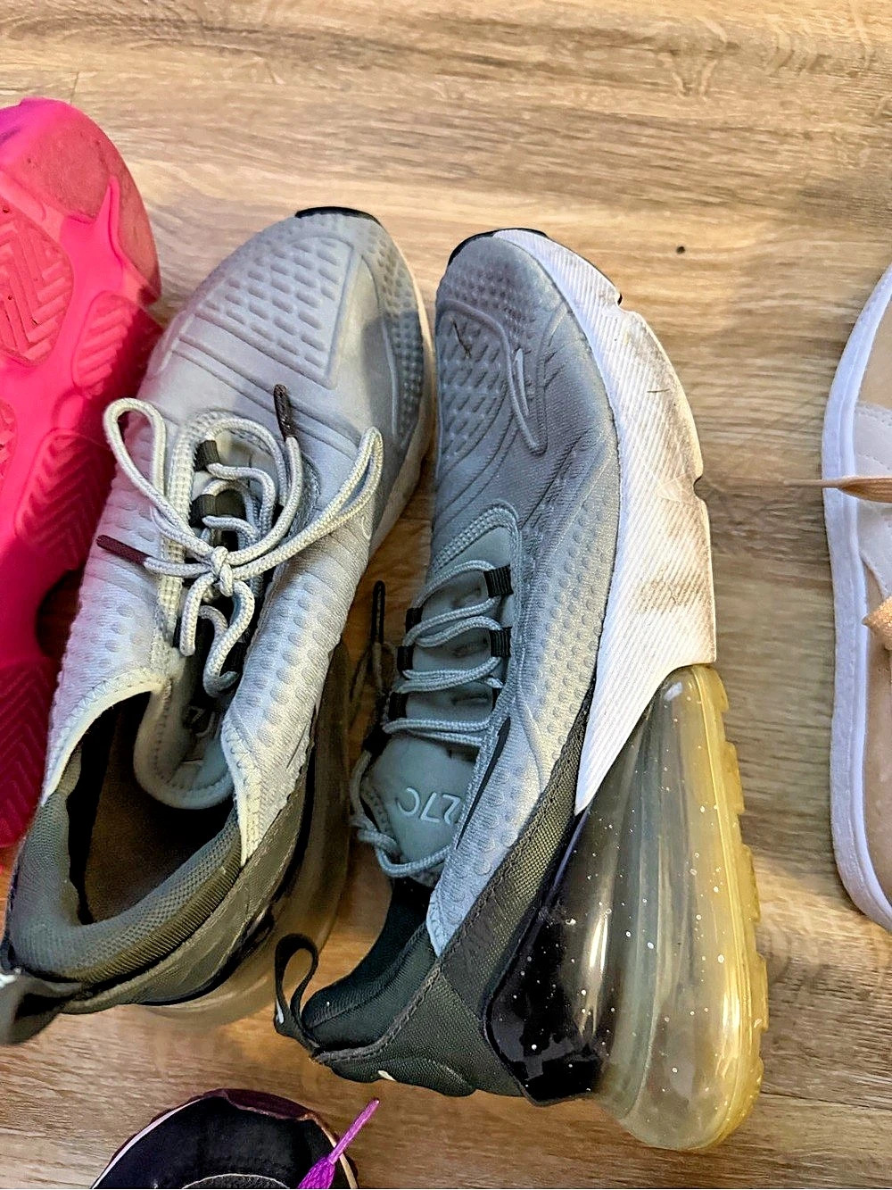 Nike Air Max 270 "Medium Olive" Gray & Pink Sneakers